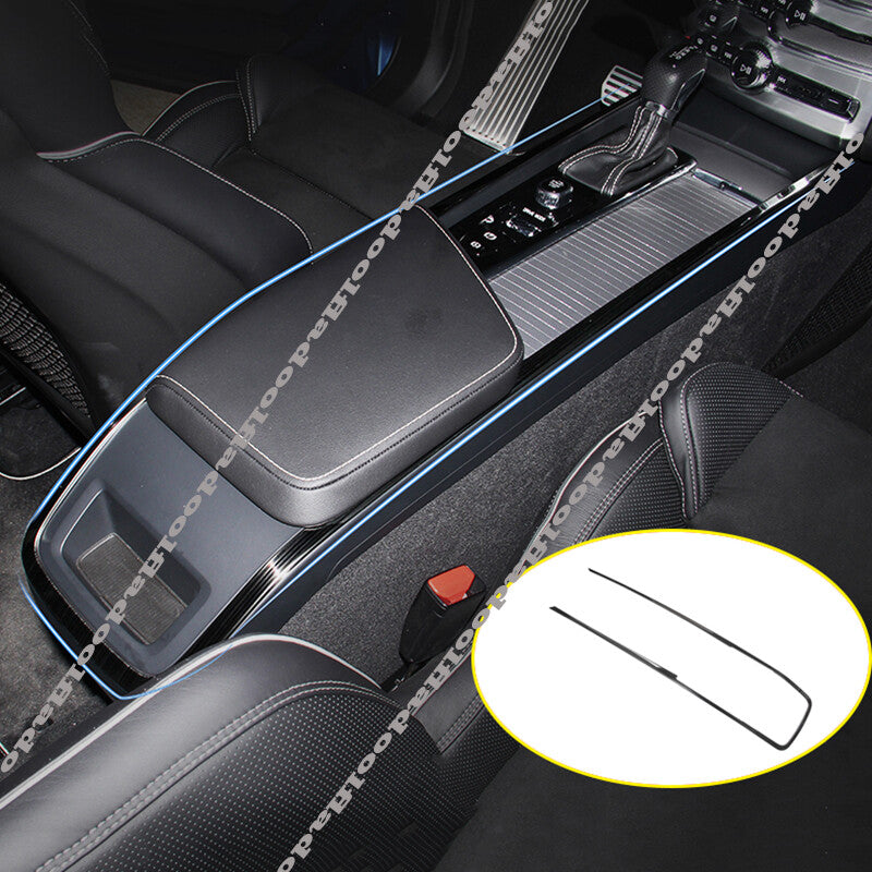 for Volvo S60 2019-2022 Black Inner central console Gear shift panel trim strips