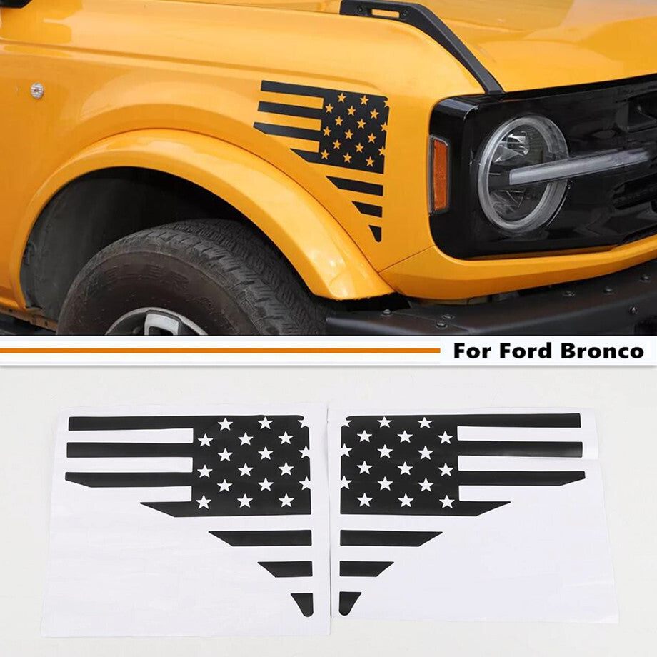 Black side fender leaf vent sticker cover decorative decals for 21-24 for Ford Mustangs