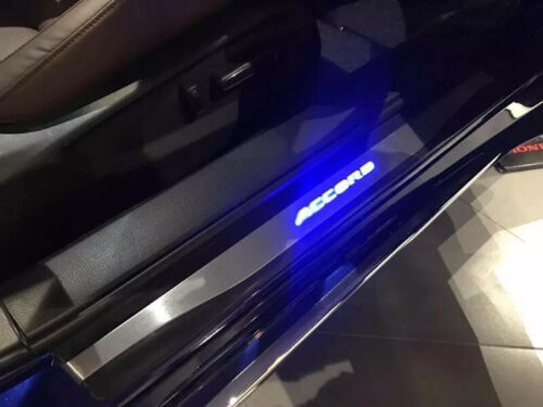 Blue LED Illuminated Door Sill Scuff Plate Guard Trim for Honda Accord 2018-2022