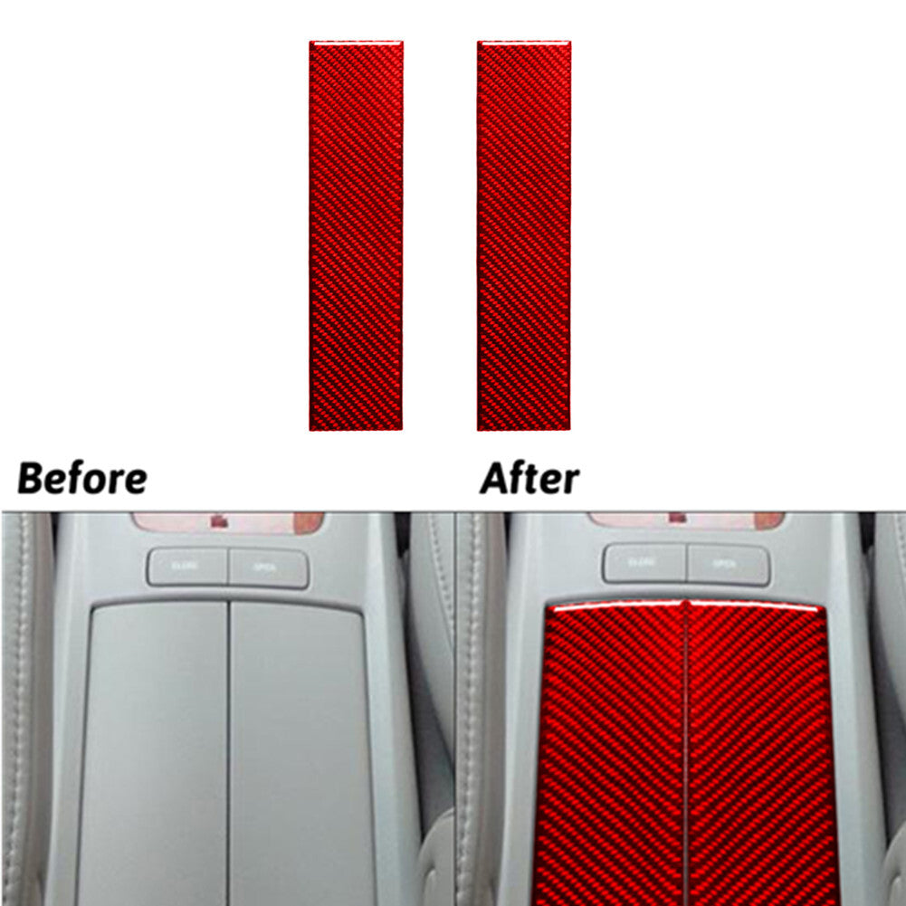 4Pcs Red Carbon Fiber Handle Frame Cover Trim For Taycan 2019-2022 v