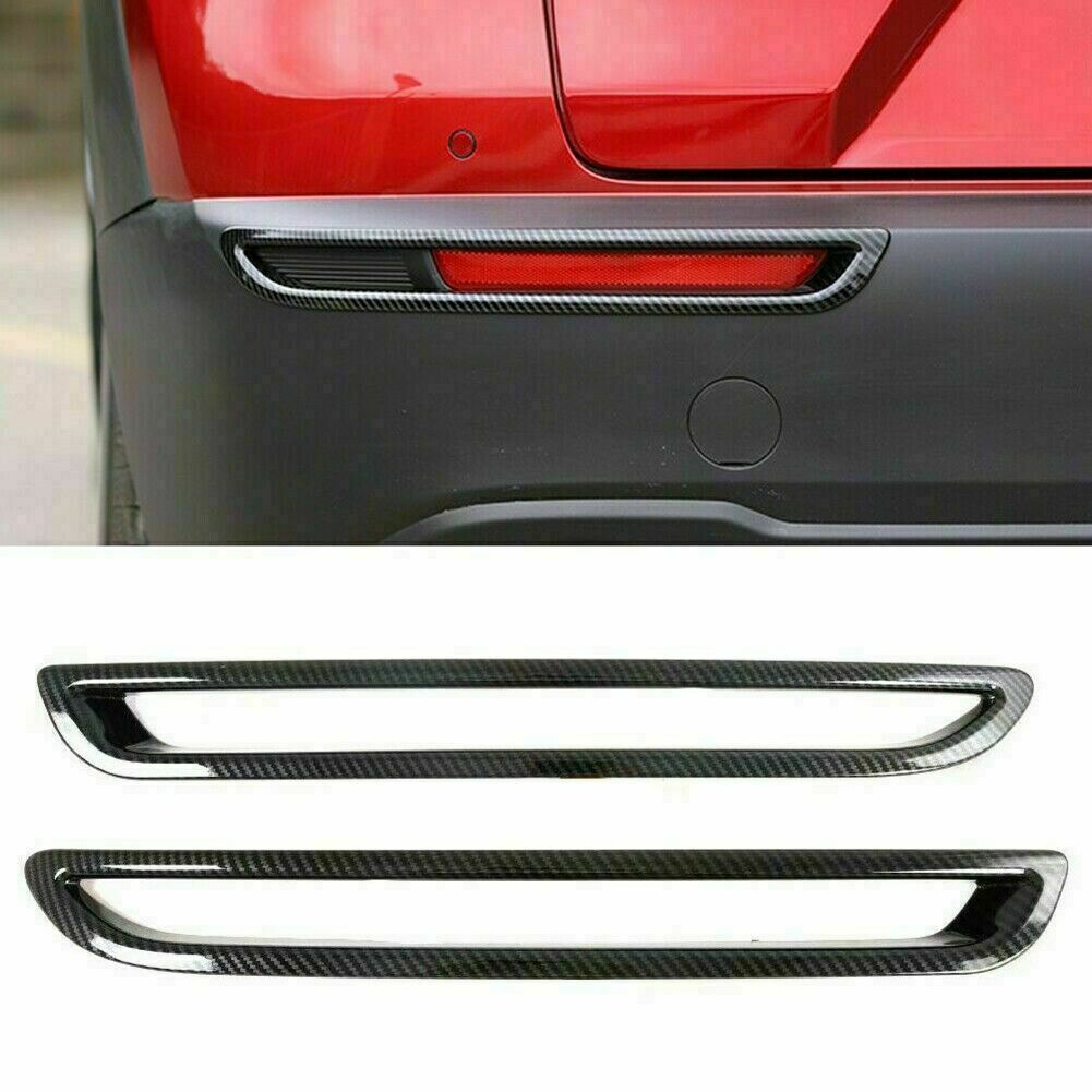 for Mazda CX-30 2020-2022 Carbon Fiber Rear Bumper Fog Light Frame Trims Cover