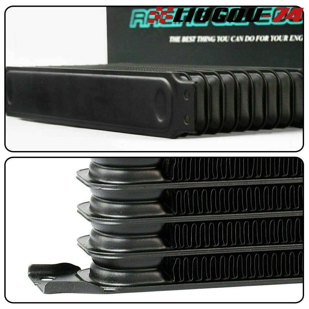 Fits Universal Engine 10 Row AN-10AN Aluminum Transmission Oil Cooler Kit New - v