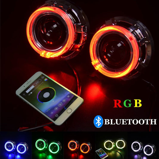 3H1 Bi Xenon HID Projector Lens Bluetooth Angel Eyes Q