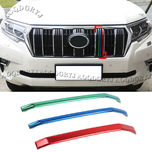 3-colors Front Grilles Decor Trim Cover for TOYOTA for Land Cruiser Prado 2018-2021