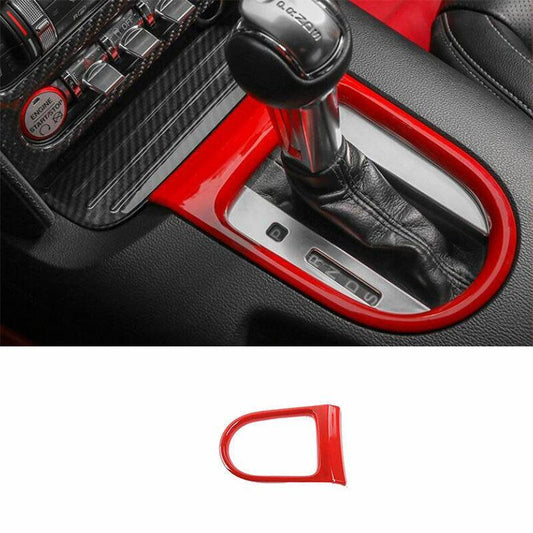 for Ford for Mustang 2015-2022 Paint Red Central Gear Shift Panel Trim Frame Cover