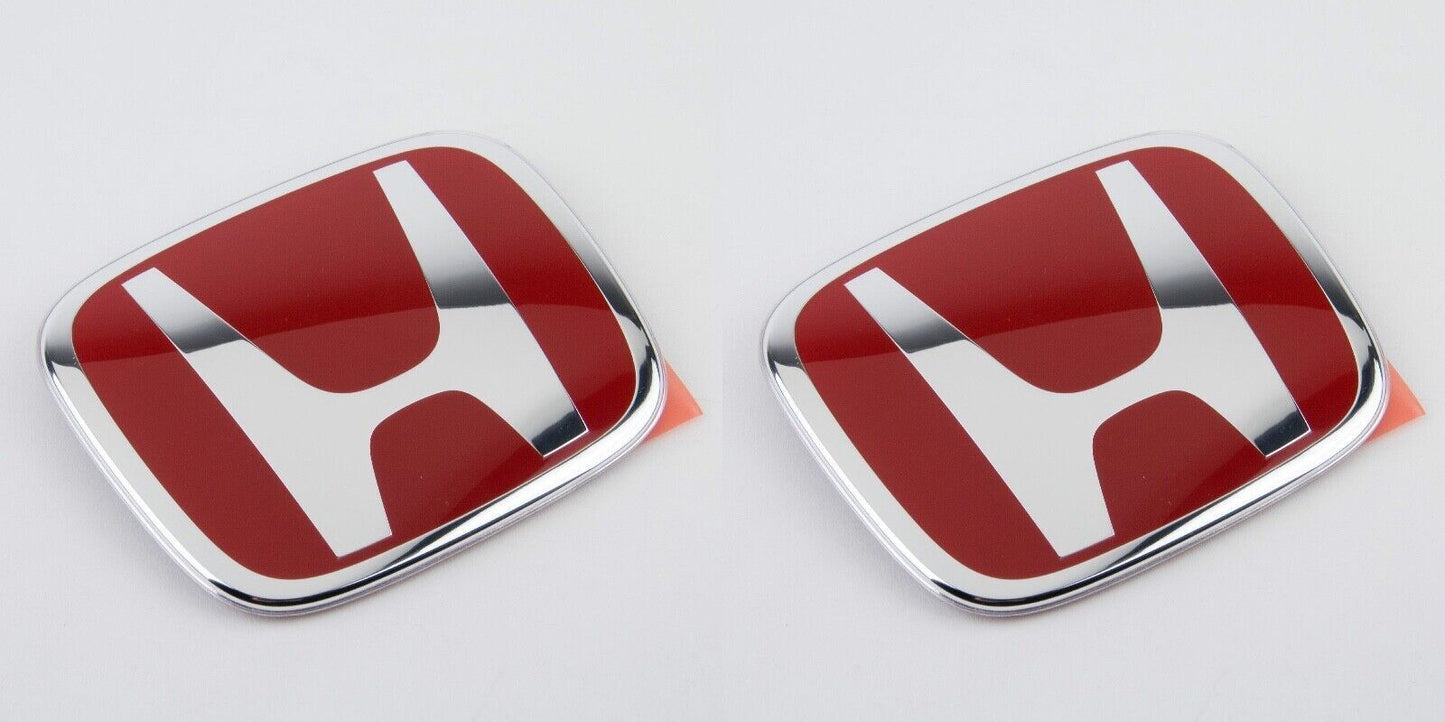 2X NEW Style Front Rear Red Badge Emblem for Civic Coupe 2016-2020