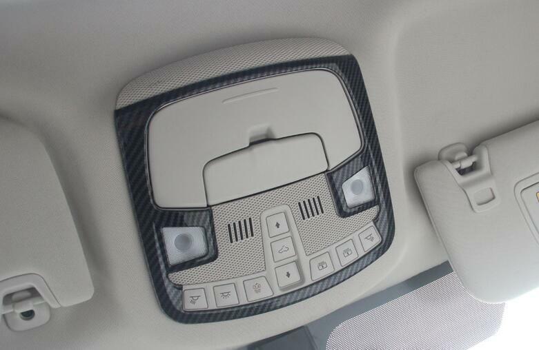 Carbon Fiber Front Reading Light Lamp Frame Trim 1PCS for Ford Edge 2015-2022