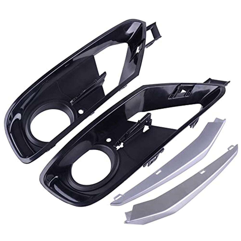 4-Piece Front Bumper Fog Light Grille Protector Kit for BMW 320, 328, 335 (2012-2015)