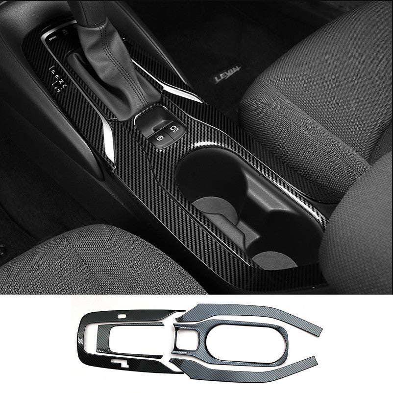 Carbon Inner Gear Panel Water Cup Holder Cover Trim for Corolla 2020-2021 v