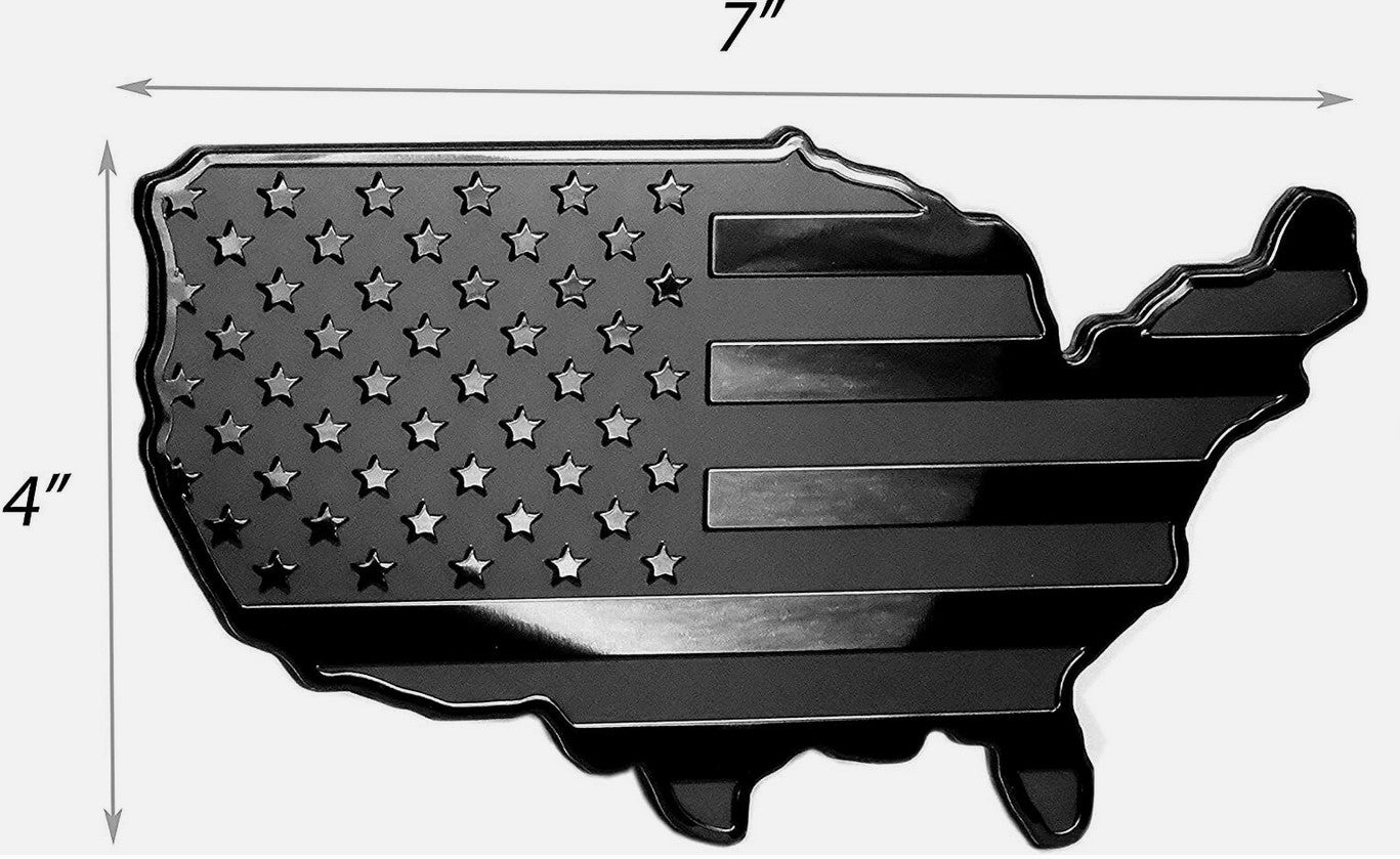 Car hook-on protective cover plug cap tow receiver 1.25 inch American flag map black for Chevrolet