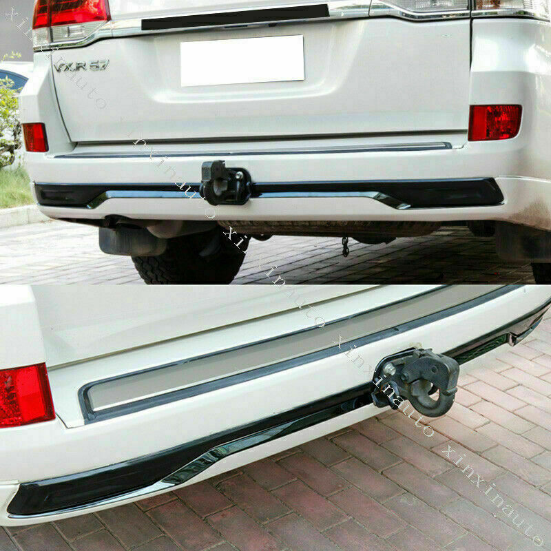 Glossy Black Rear Bumper Molding Trim decor Strips for Toyota for Land Cruiser 16-21