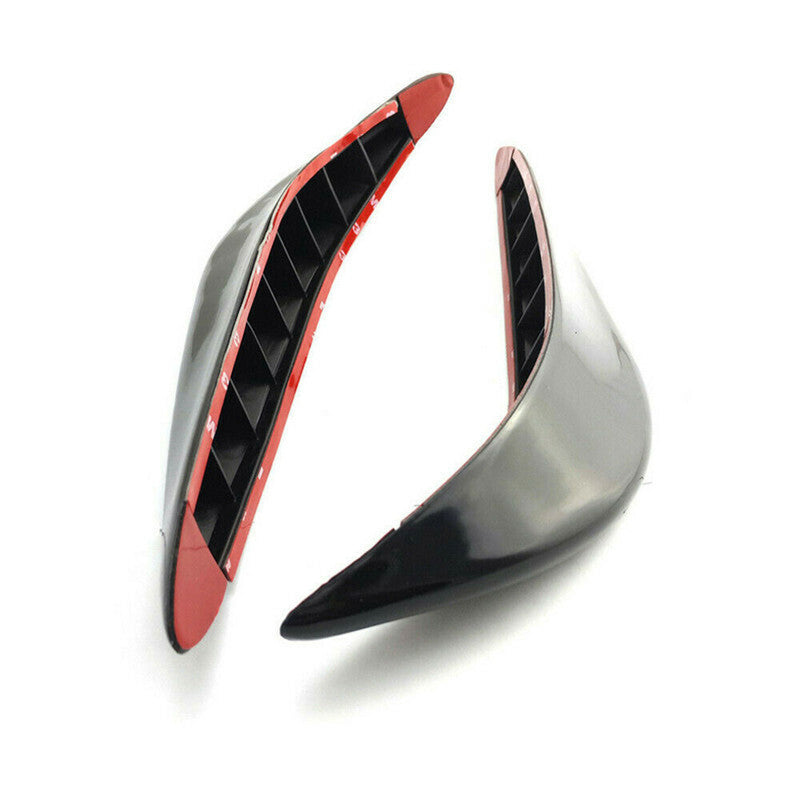 2 Pcs Black Soft Rubber Car Front Bumper Anti-Collision Protection Strips Decal