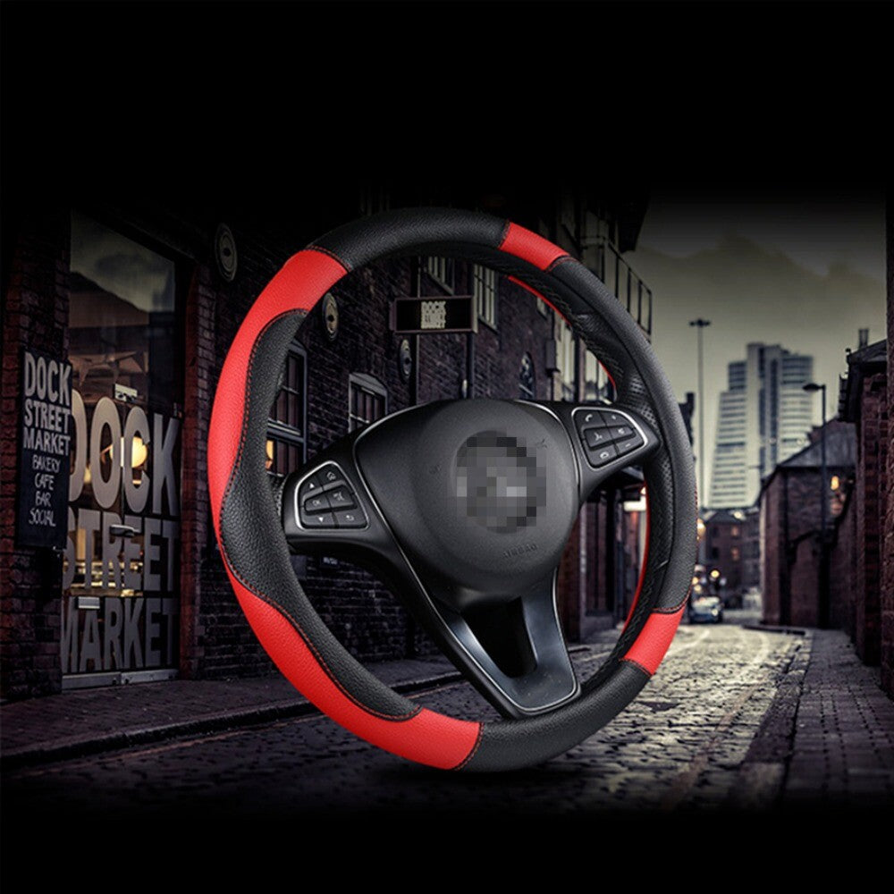Universal 38cm Car Steering Wheel Cover Protector PU Leather Car Replcement New n