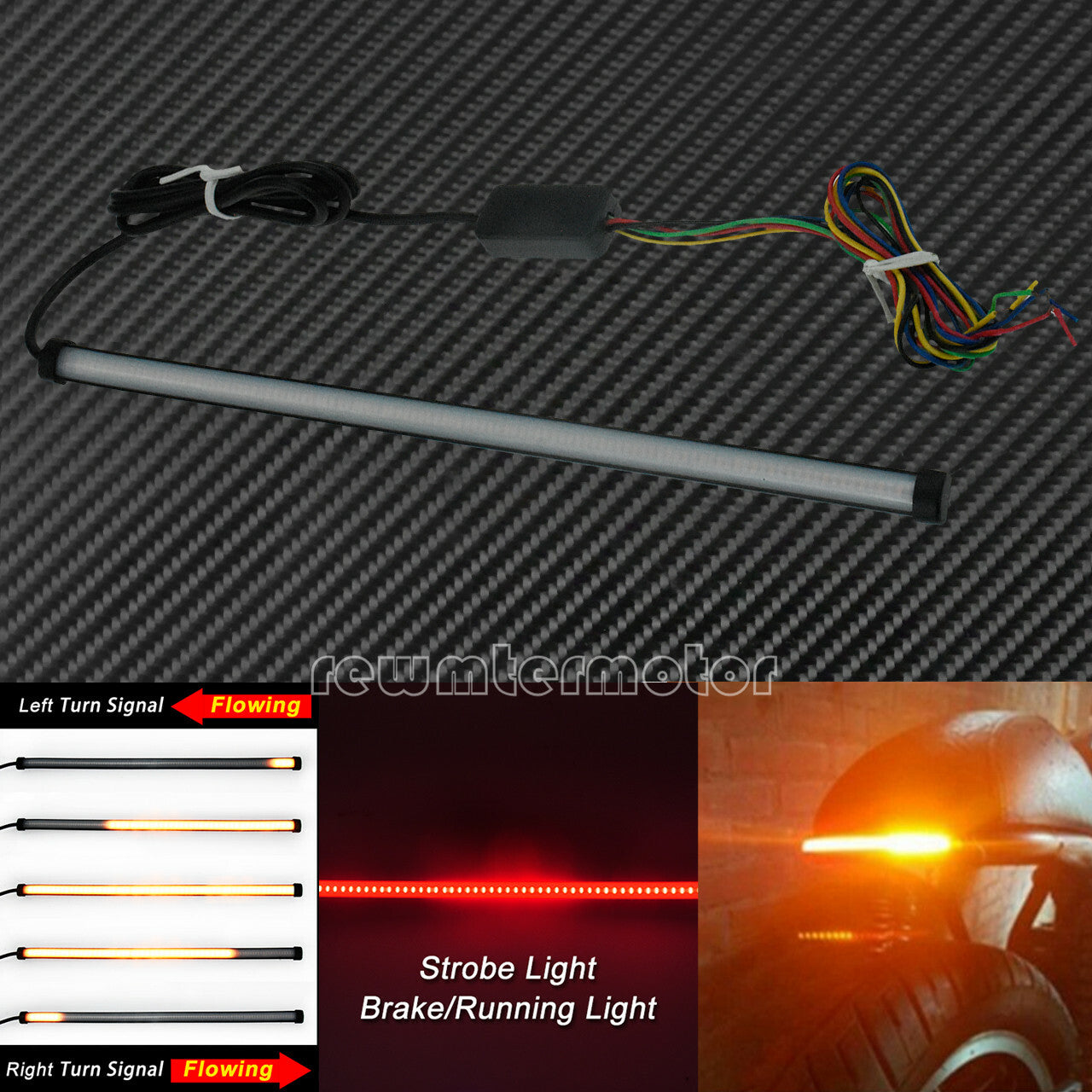 Rear Flexible Flowing Turn Signal Brake Tail LED Amber Red Light Fit for BMW Q