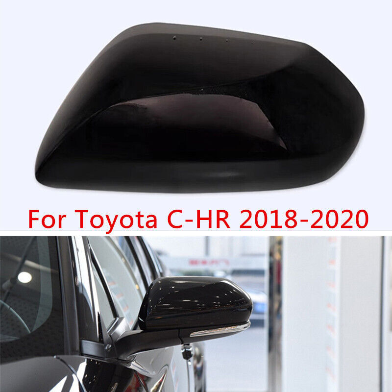 Black Left Side Rearview Door Mirror Shell Cover Cap for Toyota C-HR 2018-2020
