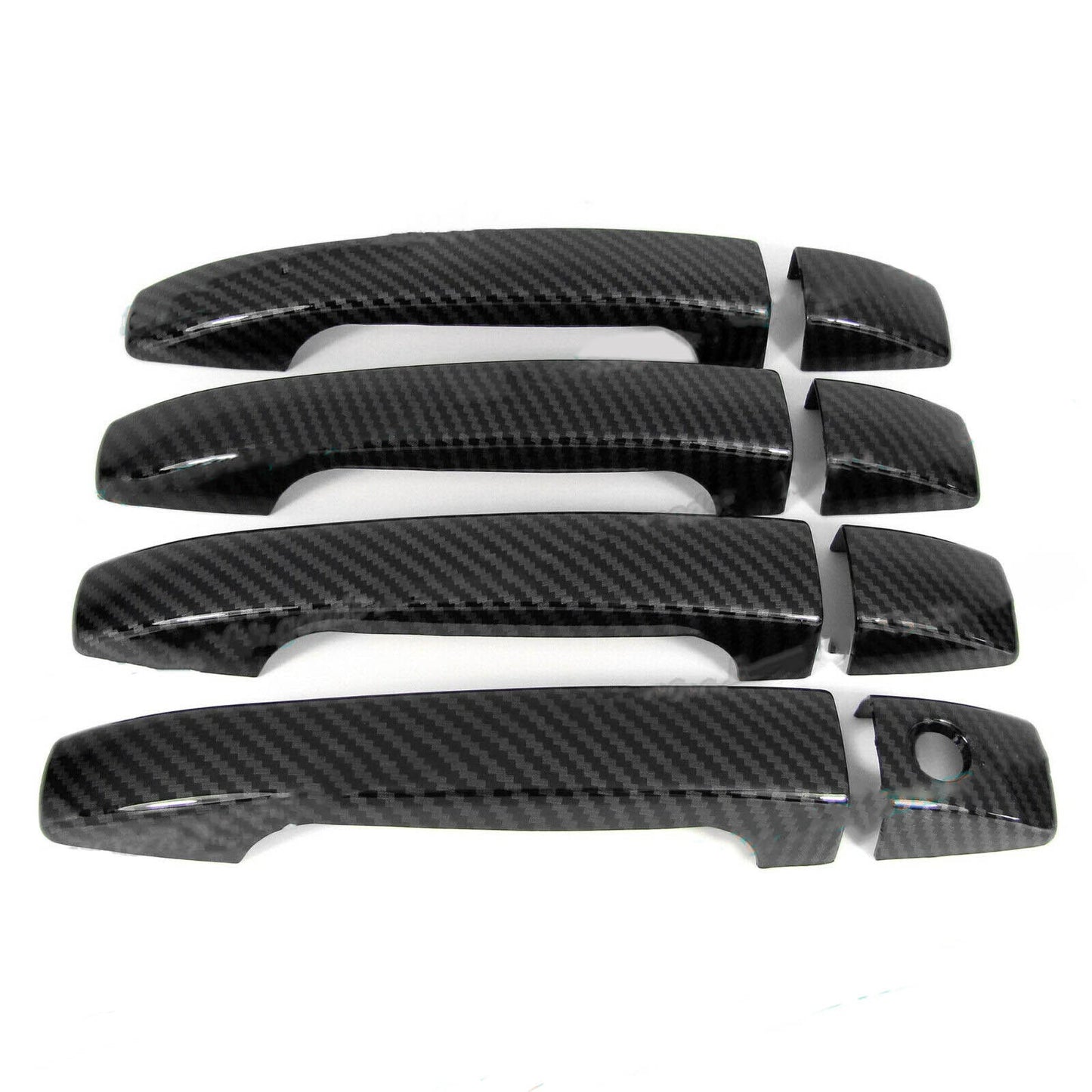 For 08-11 for Subaru Impreza Glossy Black Carbon Fiber Side Door Handle Covers Trims