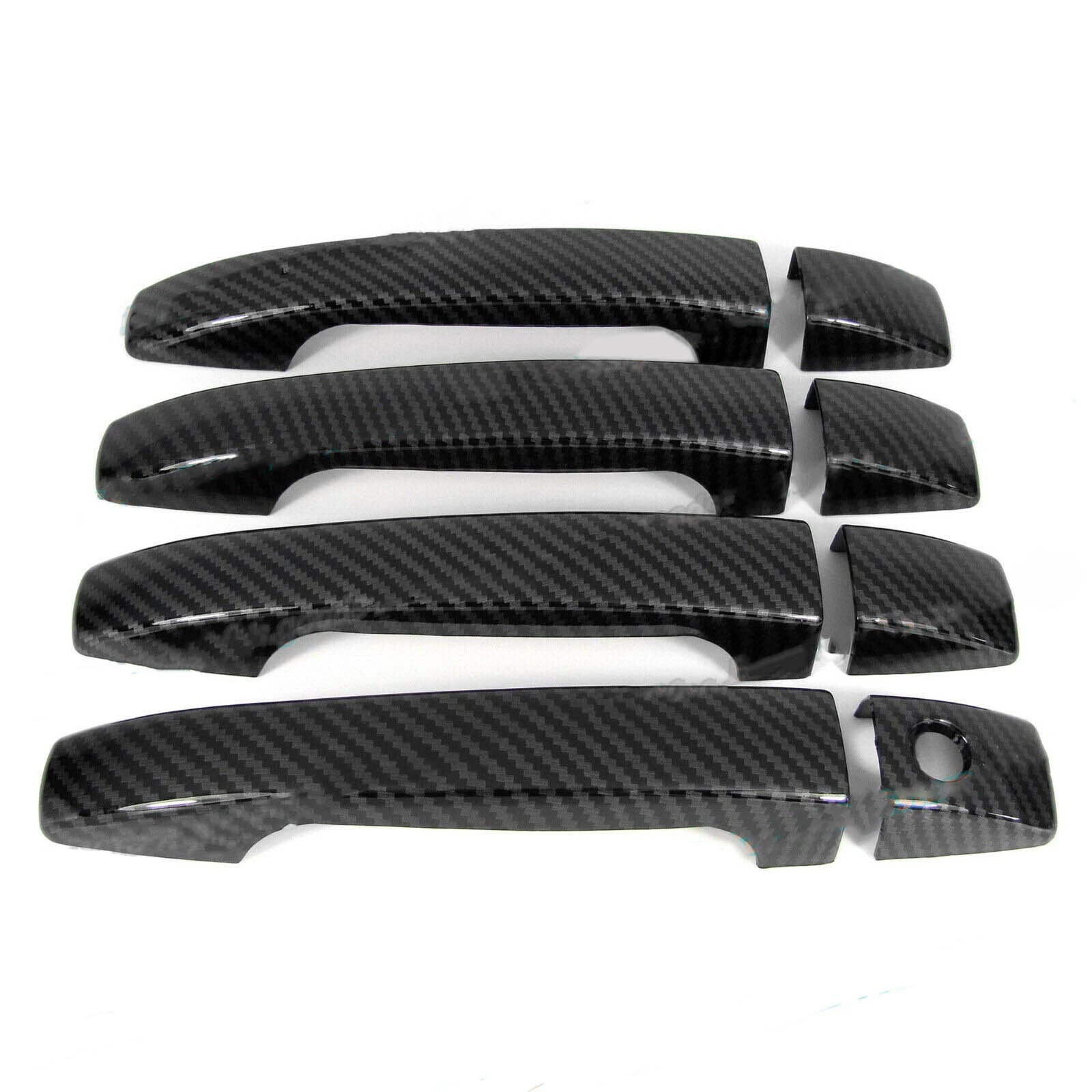 For 08-11 for Subaru Impreza Glossy Black Carbon Fiber Side Door Handle Covers Trims
