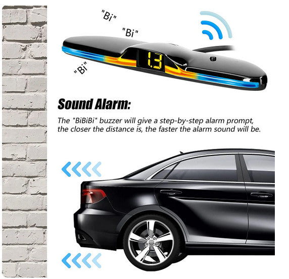 4x Parking Sensors LED Car Reverse Backup Radar System Sound Warning Alarm Kit