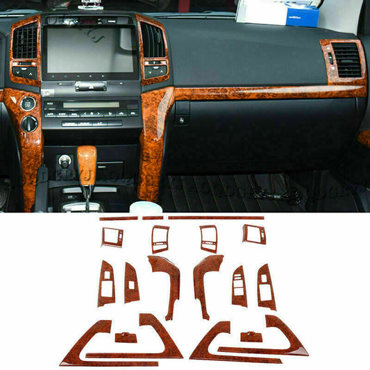 Wood Grain interior Full Dash Trim Kit Cover decor for Toyota for Land Cruiser 08-15