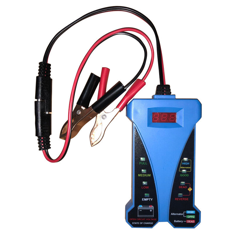 Automotive and motorcycle battery life tester, load analyzer, LED digital display screen - n