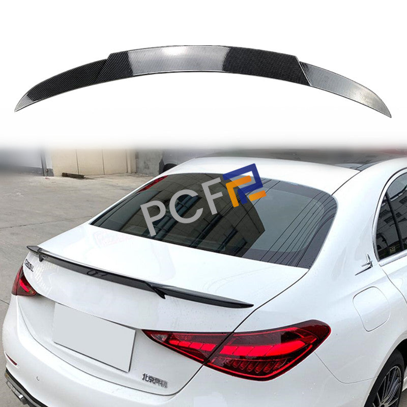 for Benz C class W206 Carbon Fiber Look Rear Tail Trunk Spoiler Wing Lip 22-25 B n