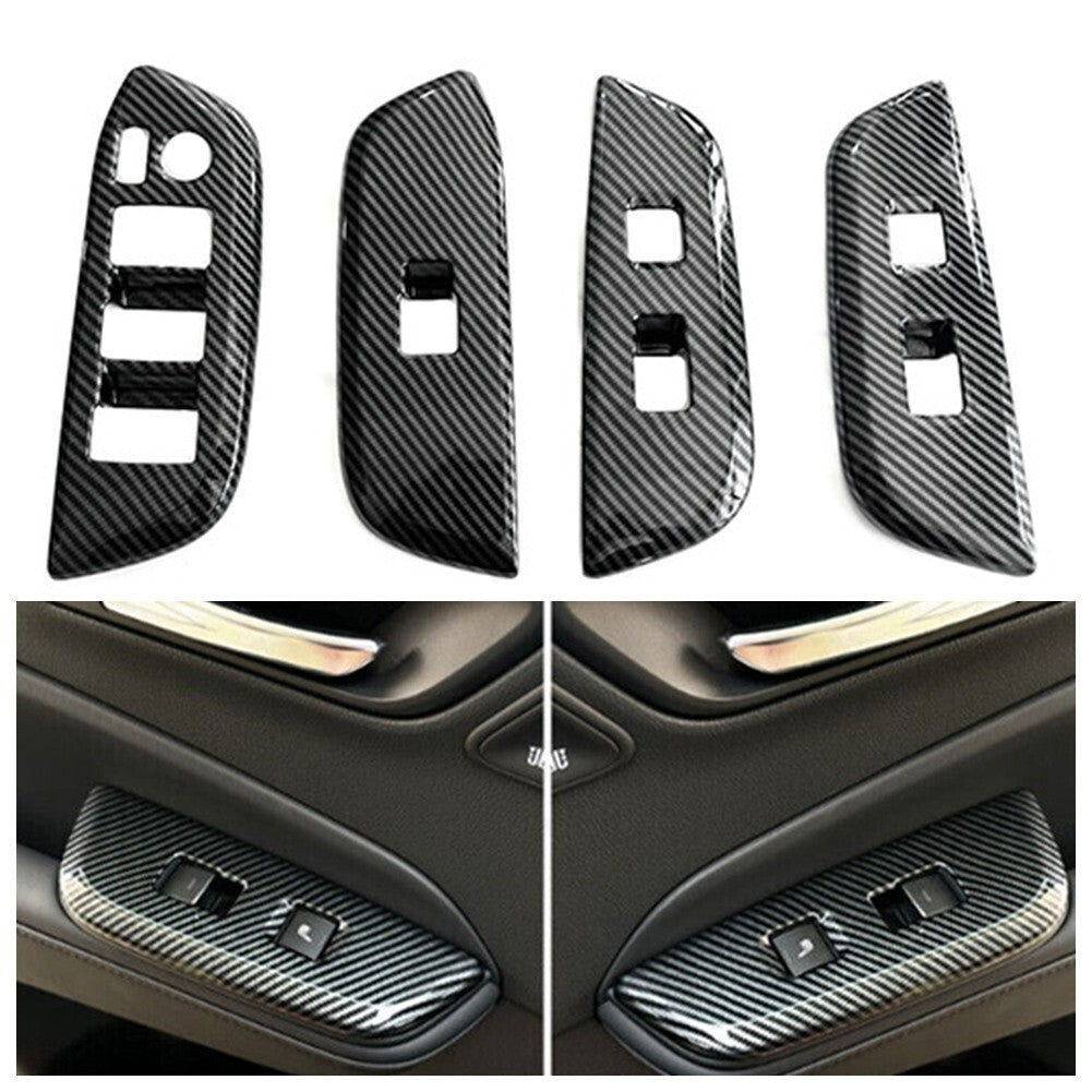 For Crown 2023 2024 Carbon Fiber Window Lift Switch Panel Cover Trim v