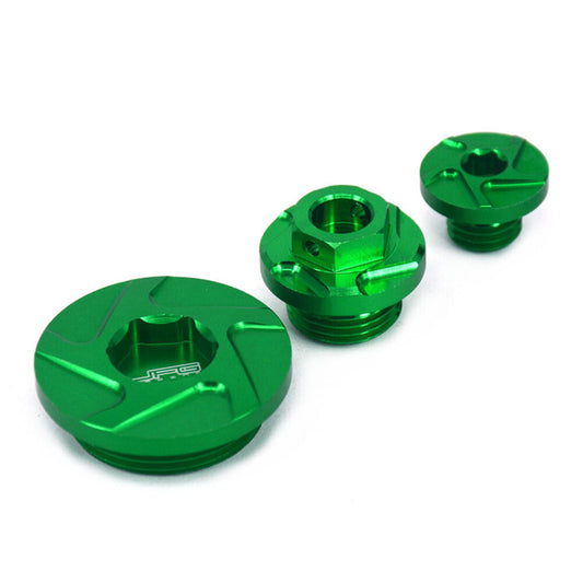 CNC Engine Timing Oil Filter Plugs 3 Pieces fits for Kawasaki KX250 KLX450R Q