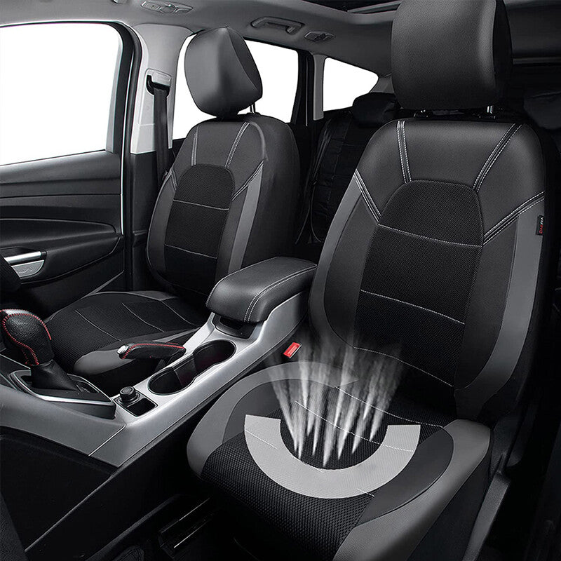 9x Durable Car for Seat Cover Full Set Pu Leather Mesh fabric for Seat Cushion Protector v