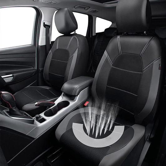 9x Durable Car for Seat Cover Full Set Pu Leather Mesh fabric for Seat Cushion Protector v