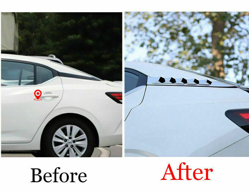 2pcs for Nissan Sentra Sylphy 2020-2022 Chrome D Pillar Trim Rear Window Strips
