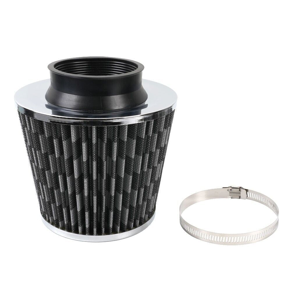 Carbon Fiber 3 High Flow Inlet Cold Air Intake Cone Replacement Dry Air Filter Q