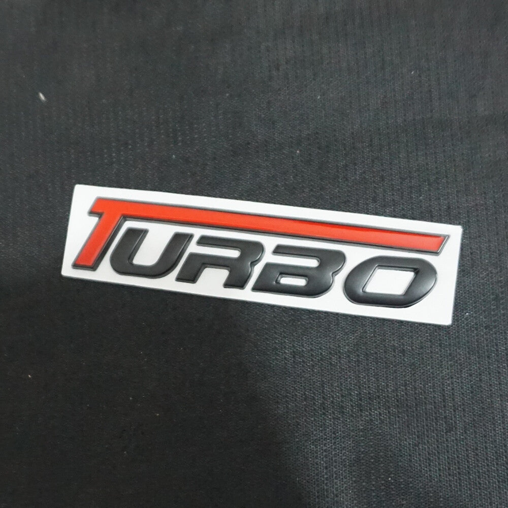 1x Red Matte Black TURBO Metal Badge Emblem Decal Sticker Edition Racing Car 4x4 Q