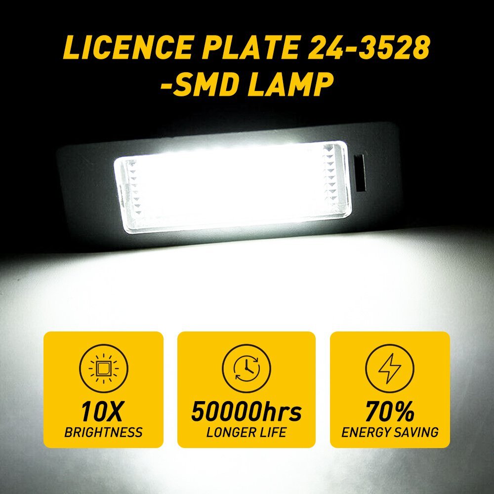 Two LED license plate number lights suitable for E82, E88, E90, E91, E46, E92, E93, E70, E71- n