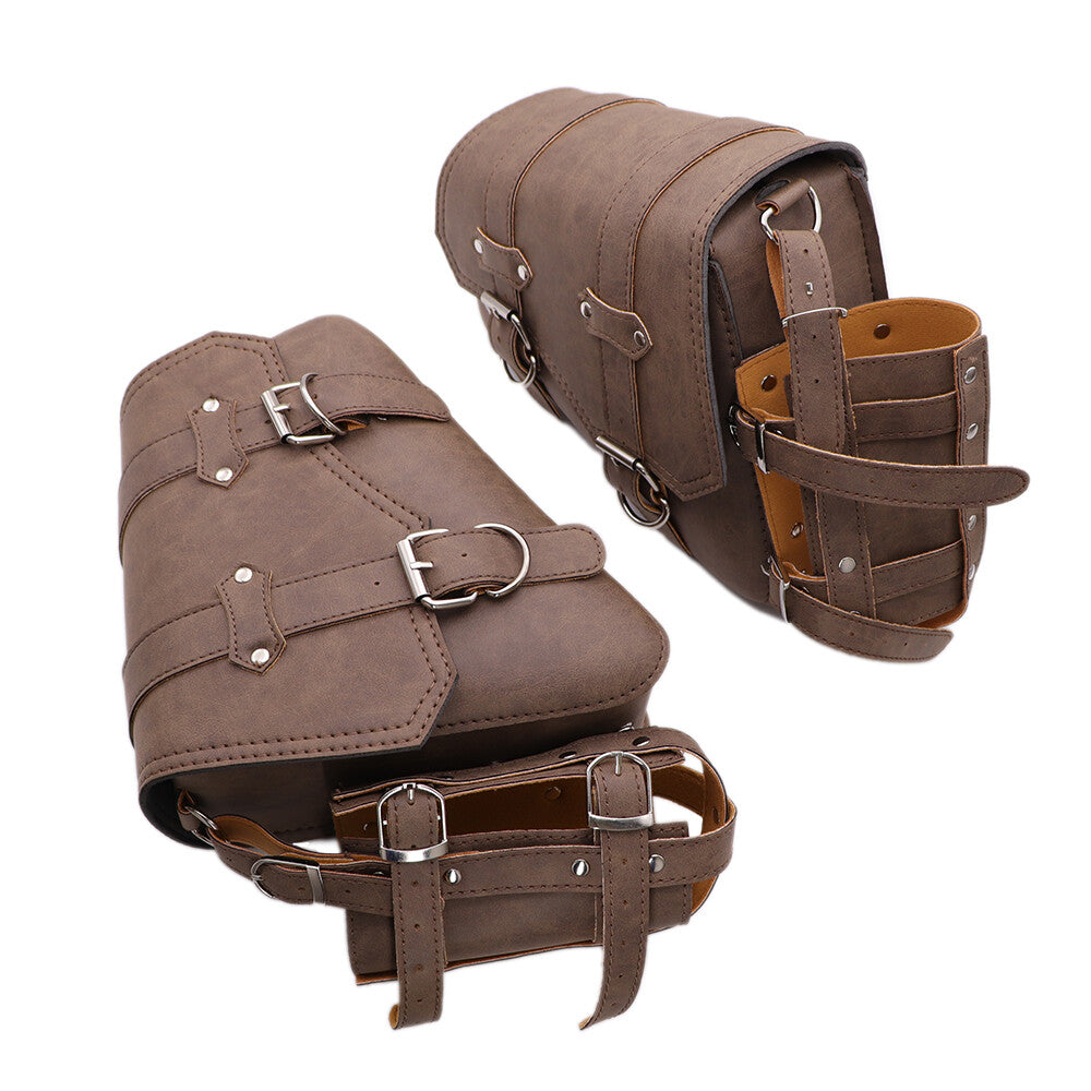 Retro Saddlebag Saddle Side Bag With Drink Holder Bag for Harley Sportster XL883 Q