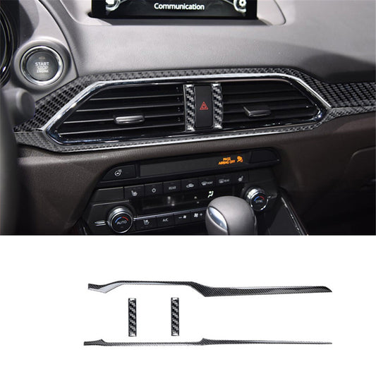 4Pcs Carbon Fiber Interior Dashboard Strip Cover Trim for Mazda CX-9 2016-2022