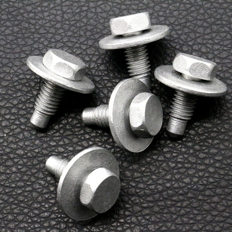 10Pcs M6x12mm Bumper Hex Head Bolt Screw With Washer for Tesla Model X