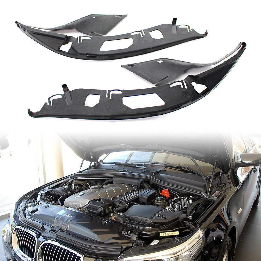 2x Upper Headlight Gaskets Left+Right Set Black for BMW 5 Series E60 525xi 528i