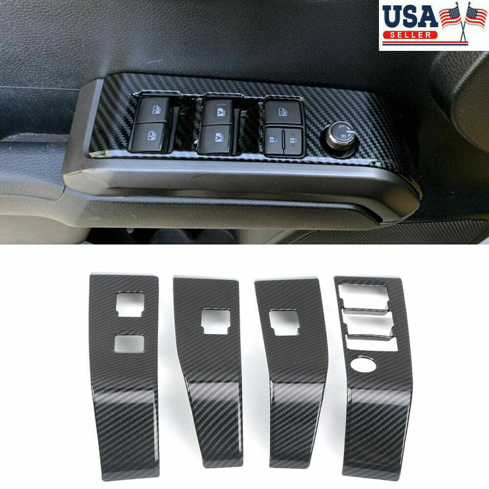 Carbon fiber window switch control panel trim cover for Tacoma 2016-22 n