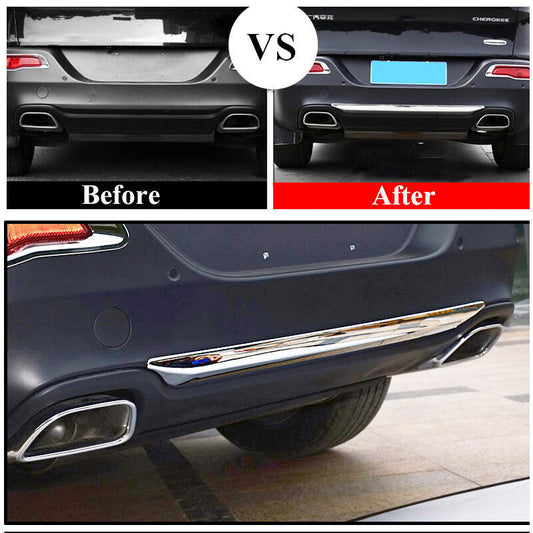 1P for Jeep Cherokee 2014-2018 Chrome Rear Bumper Protector Lower Lid Strip Trim