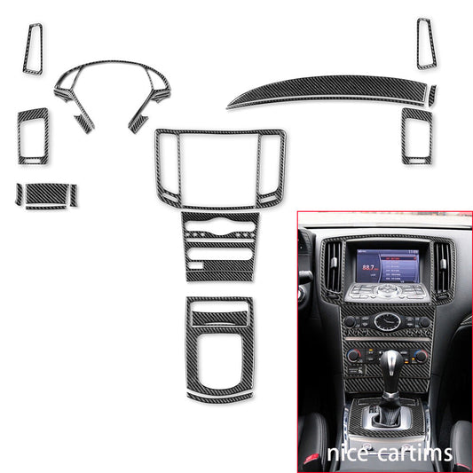 23Pcs Carbon Fiber Interior Full Set Kit Decor Trim for Infiniti G37 2010-13 LHD