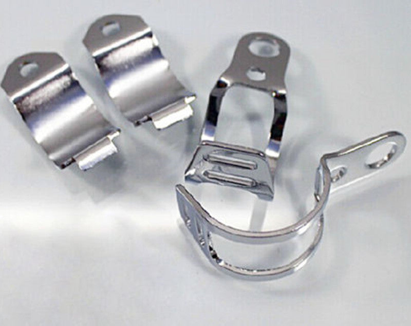 Chrome Metal Fork Ear Clamp Motorcycle Turn Signal Light Mount Brackets Holder Q