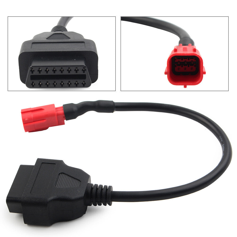 6 Pin to 16 Pin OBD2 Connectors Diagnostic Cable Adapter Motorcycle for Honda