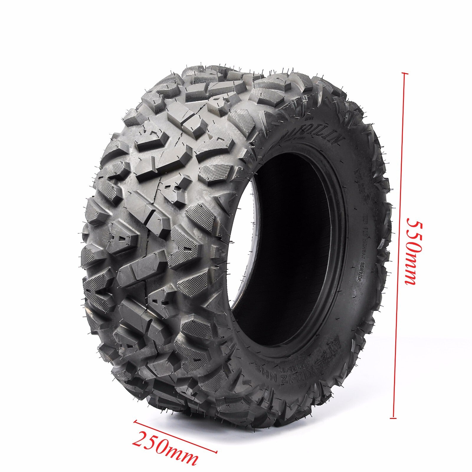 25 x 10.00-12 6ply Rear Tyre suits ATV, Quad, Buggy, Off Road Go Kart 25x10-12