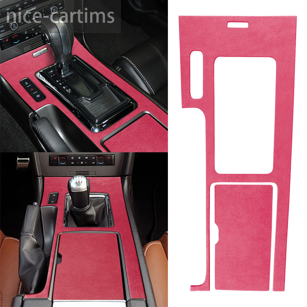Suede Pink Central Control Gear Shift Box Panel Cover for Ford for Mustang 2009-2013