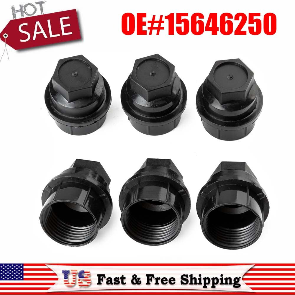 6PCS Lug Nut Cap Cover Black Set 15646250 for GMC 1500 2500 for Chevy GM Trucks XYD Q