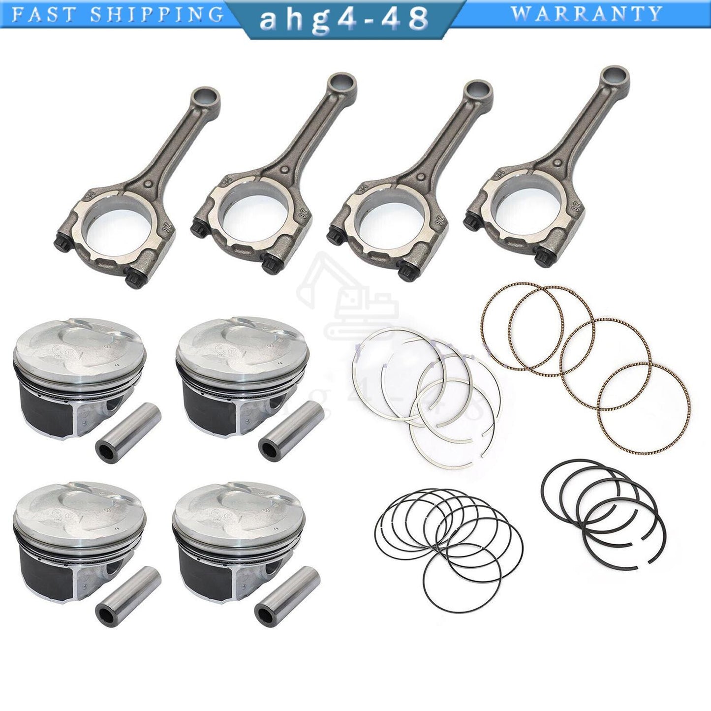 23041 - 2B600 Connecting Rod Piston Ring Kit for Kia Rio for Hyundai DOHC 2012 - 2016 -