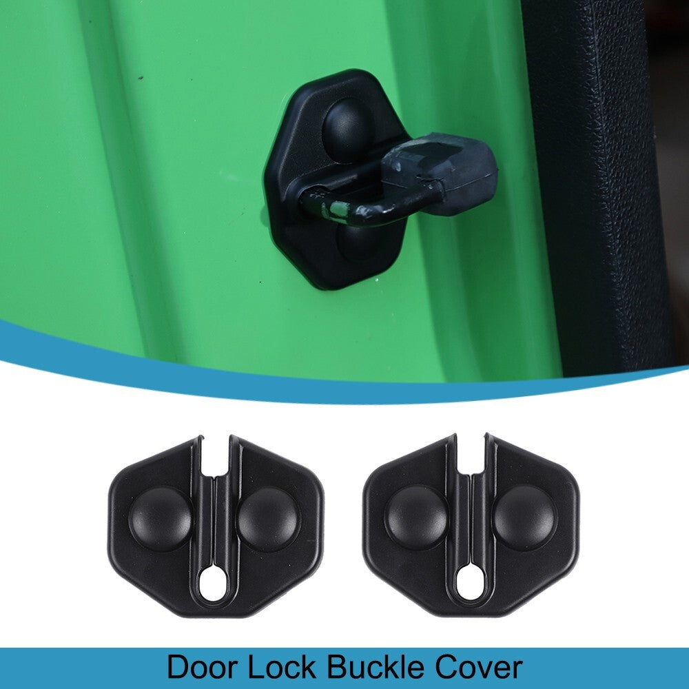 2PCS Black Door Lock Buckle Cover Protection Trim for Ford for Mustang 2009-2013