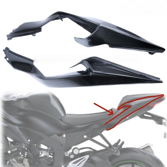 for Kawasaki ZX6R 2019-2025 Real Carbon Fiber Rear for Seat Side Panels Fairing Cowl
