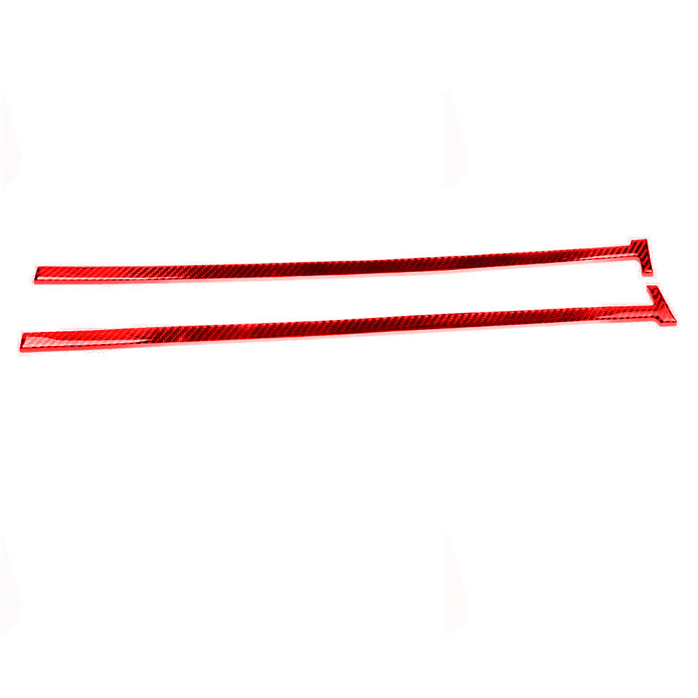 2X Red Carbon Fiber Rear Center Cupholder Strip Trim for Hyundai Azera 2006-2011 v