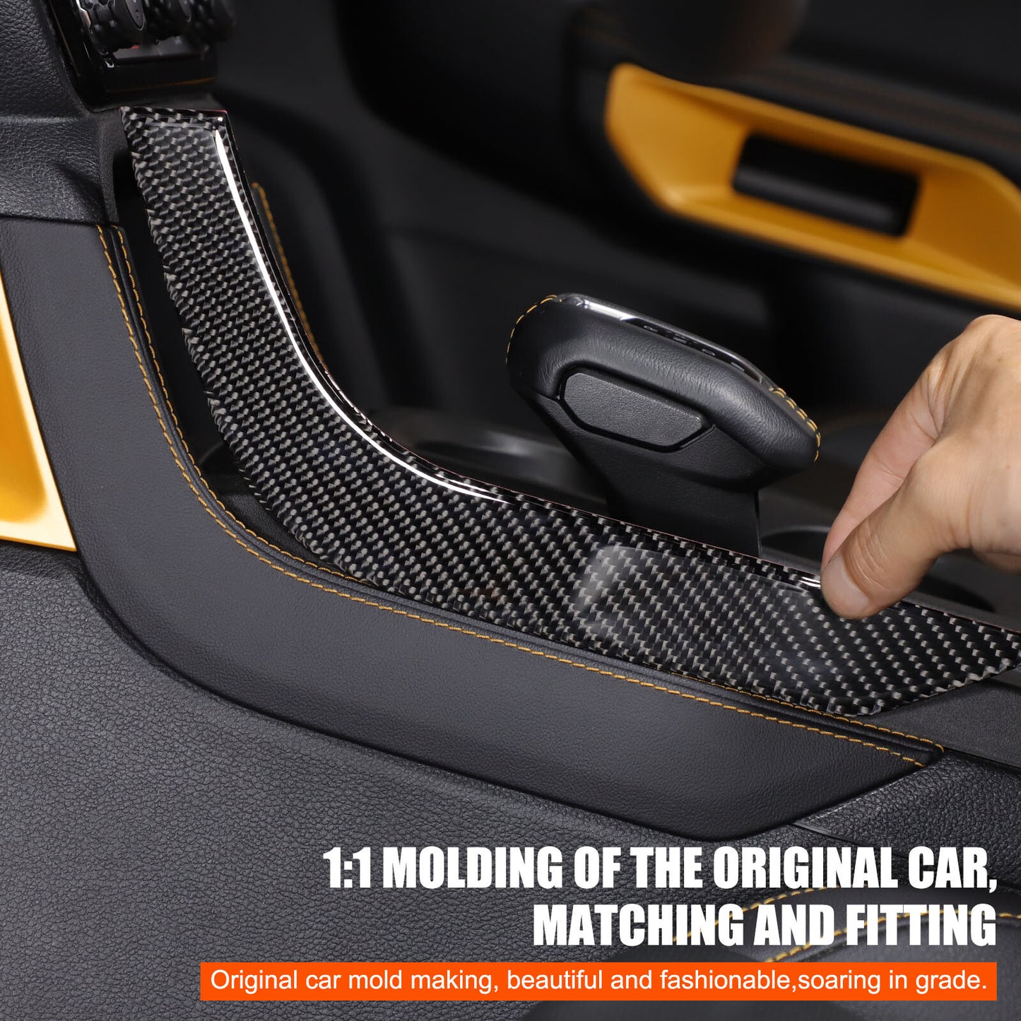 Carbon fiber center gear shift side panel Sticke for Ranger 2023-24 n